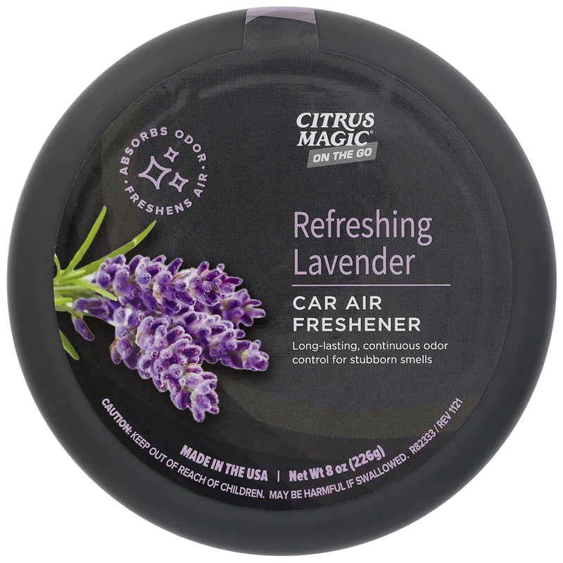 Citrus Magic On The Go Odor Absorbing Solid Car Air Freshener  Refreshing Lavender  8-Ounce  Pack of 1